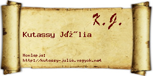 Kutassy Júlia névjegykártya